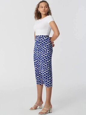 Diane Von Furstenberg Calandra Cady Daisy Dots Pencil Skirt (Size 2)